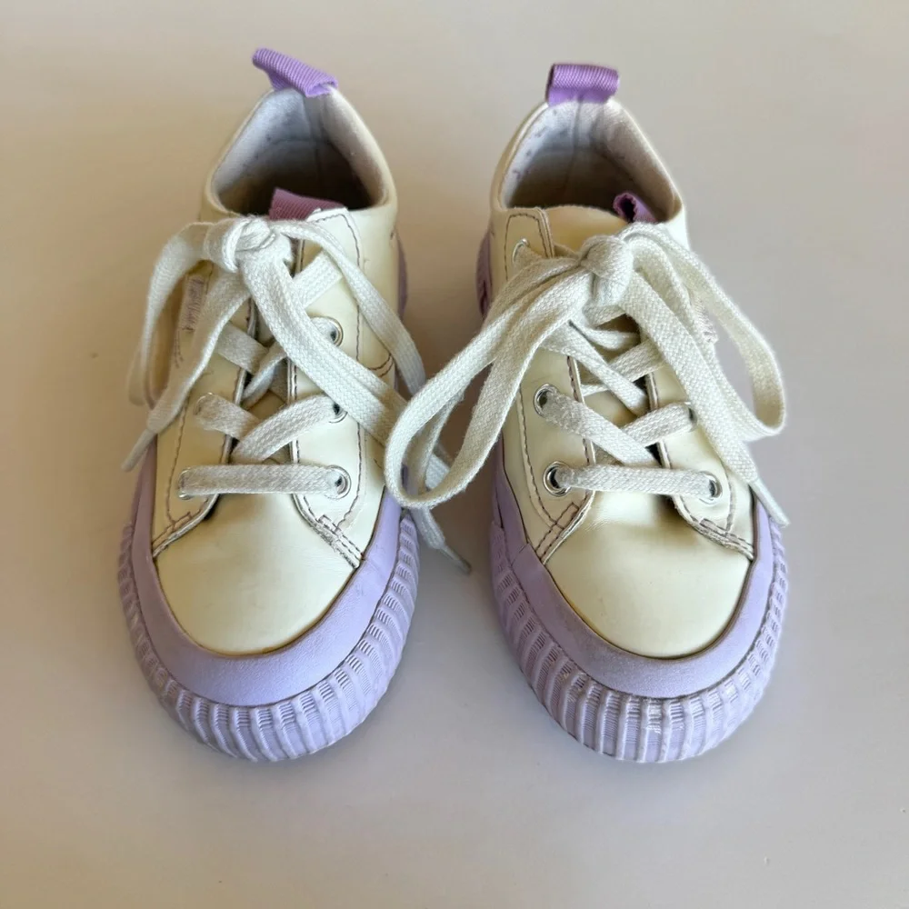 Zara Girls UV Color Changing Sneakers Lilac Cream Size 11.5 EU29